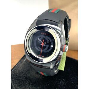 GUCCI Women's Watch SYNC YA137301 Swiss Quartz Black Rubber Band 36mm